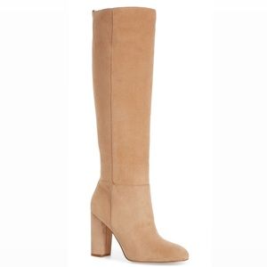 SAM EDELMAN Caprice Tan Suede Knee High Boots